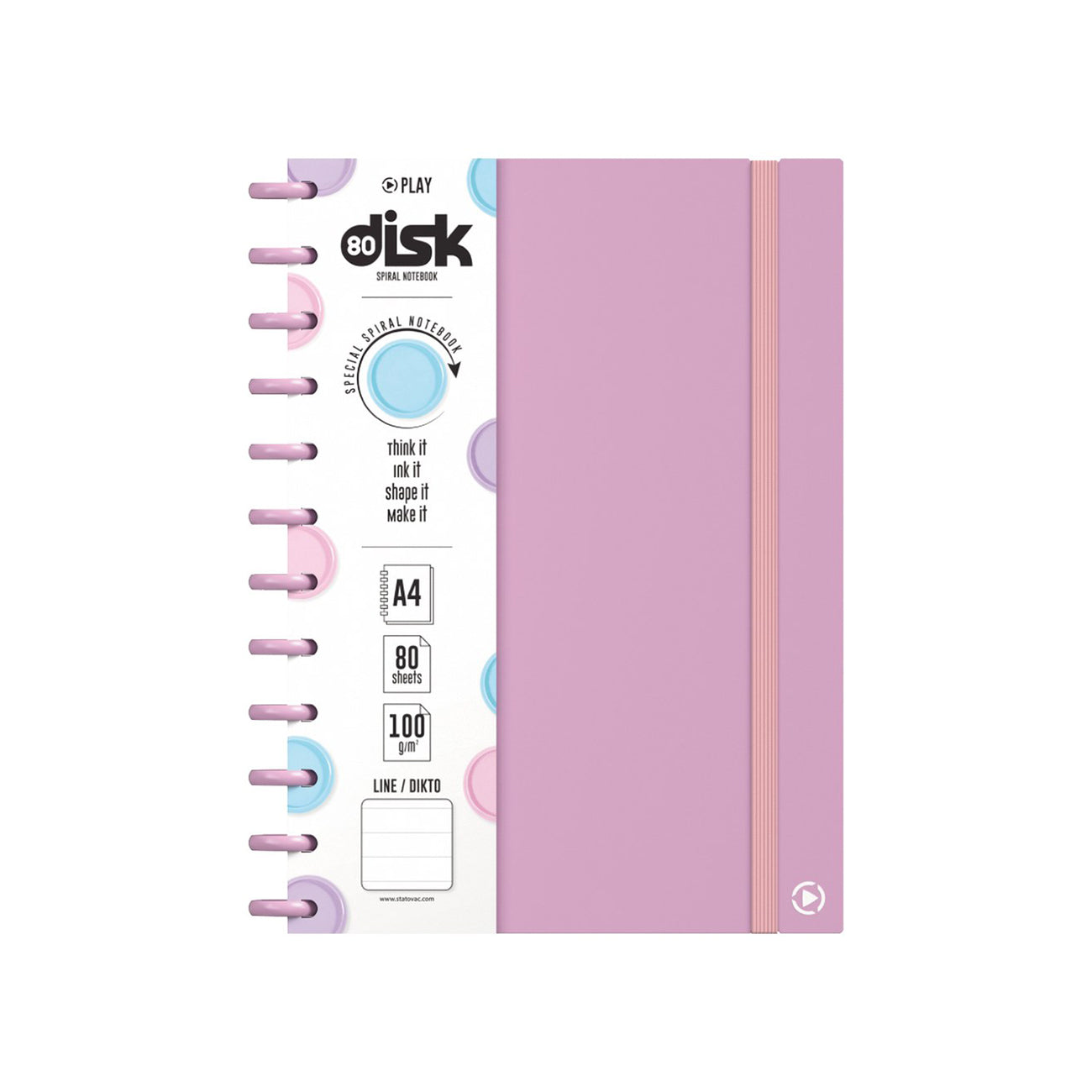 Disc 80 A4 sveska sa prstenovima, Pink
