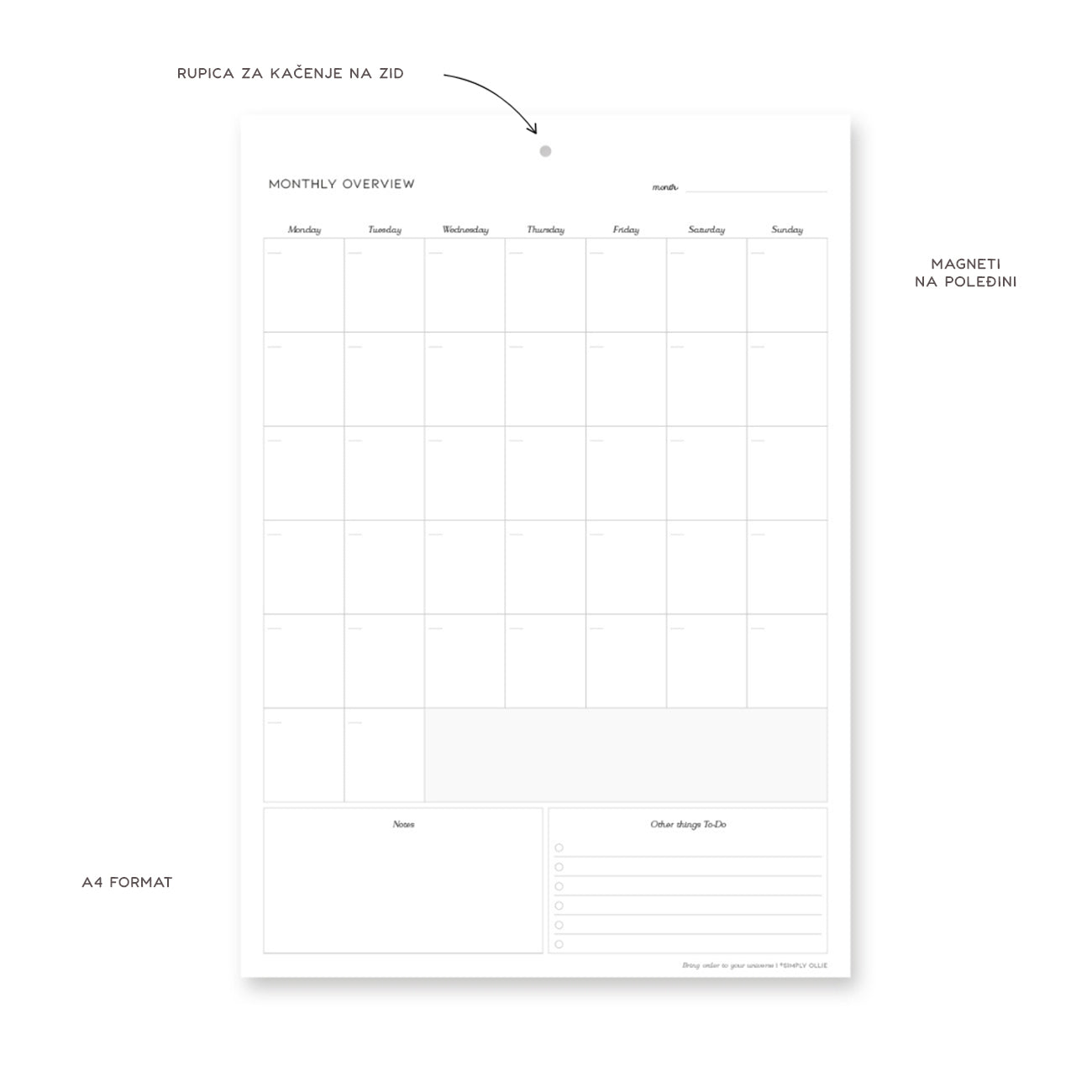 Mesečni Planer, Evergreen