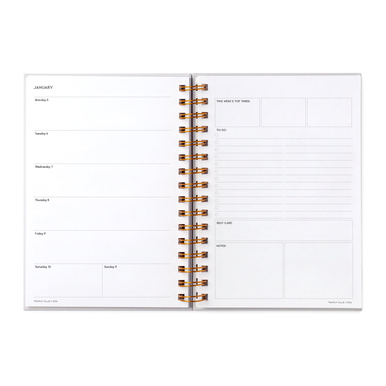 Nedeljni Planer 2026, Rustic Bloom