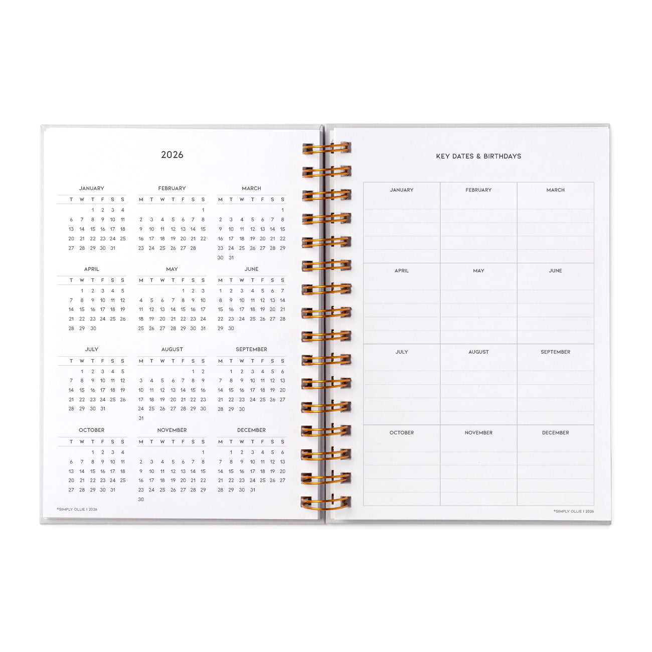 Nedeljni Planer 2026, Rustic Bloom